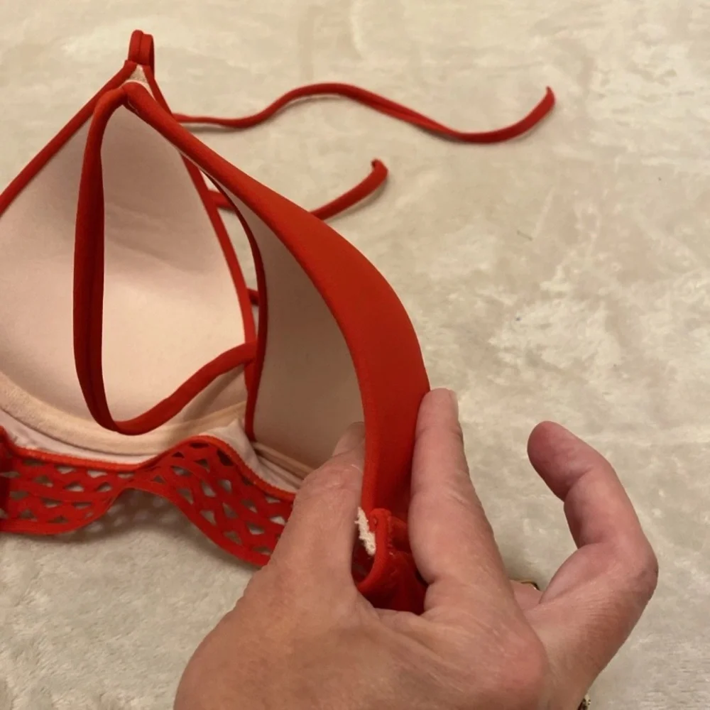 Shade & Shore Red Halter Bikini Top